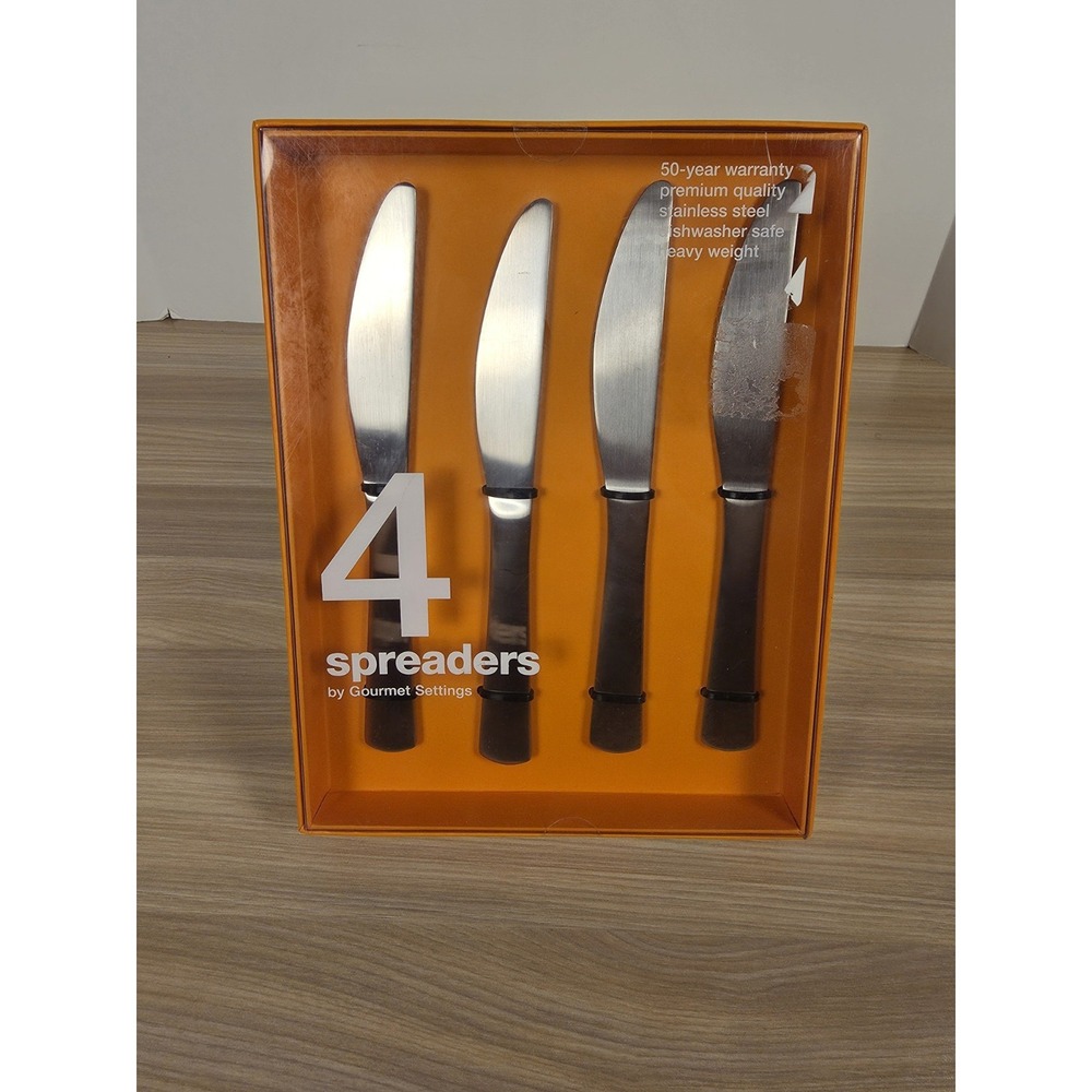 Gourmet Settings Carry On Spreaders Dinner Knife Stainless Steel New Set of Four